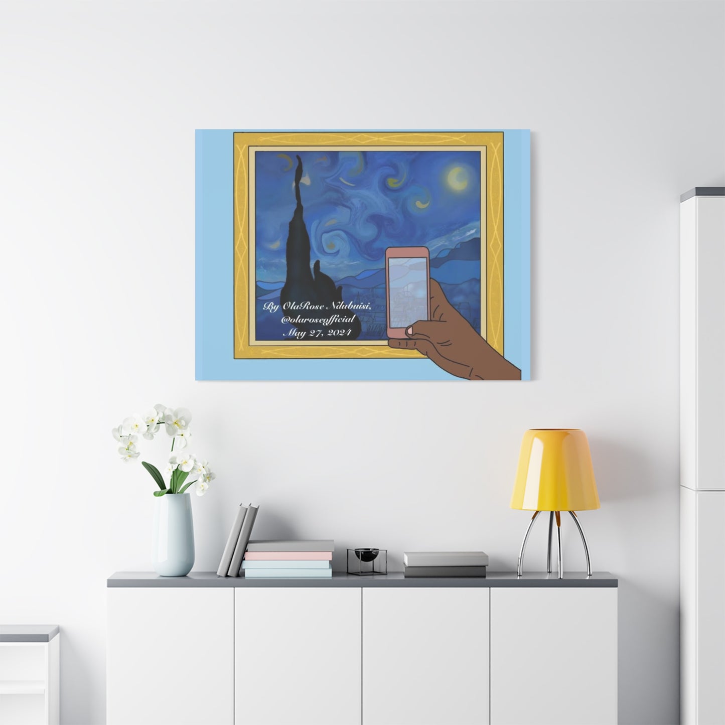 "A Self-Portrait Just Before Sunrise" by OlaRose Ndubuisi on canvas