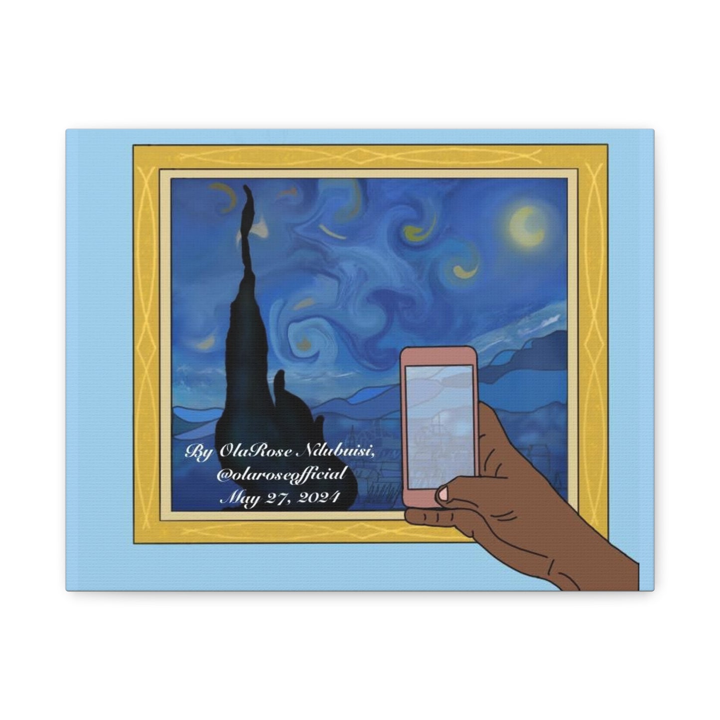 "A Self-Portrait Just Before Sunrise" by OlaRose Ndubuisi on canvas