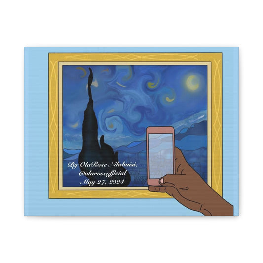 "A Self-Portrait Just Before Sunrise" by OlaRose Ndubuisi on canvas