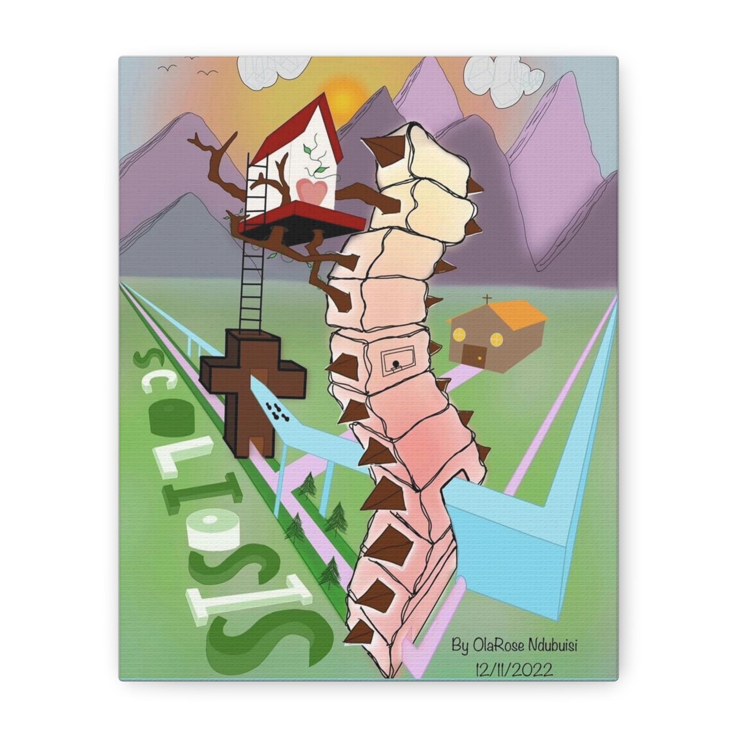 "My Perspective of Scoliosis" by OlaRose Ndubuisi on Canvas