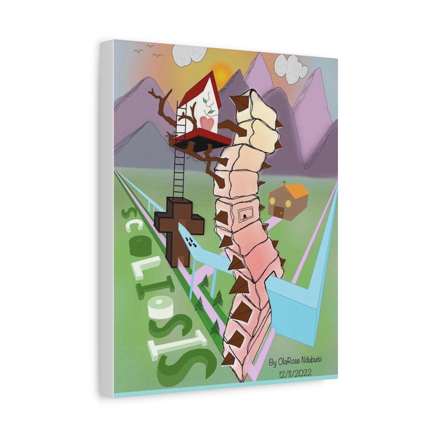 "My Perspective of Scoliosis" by OlaRose Ndubuisi on Canvas