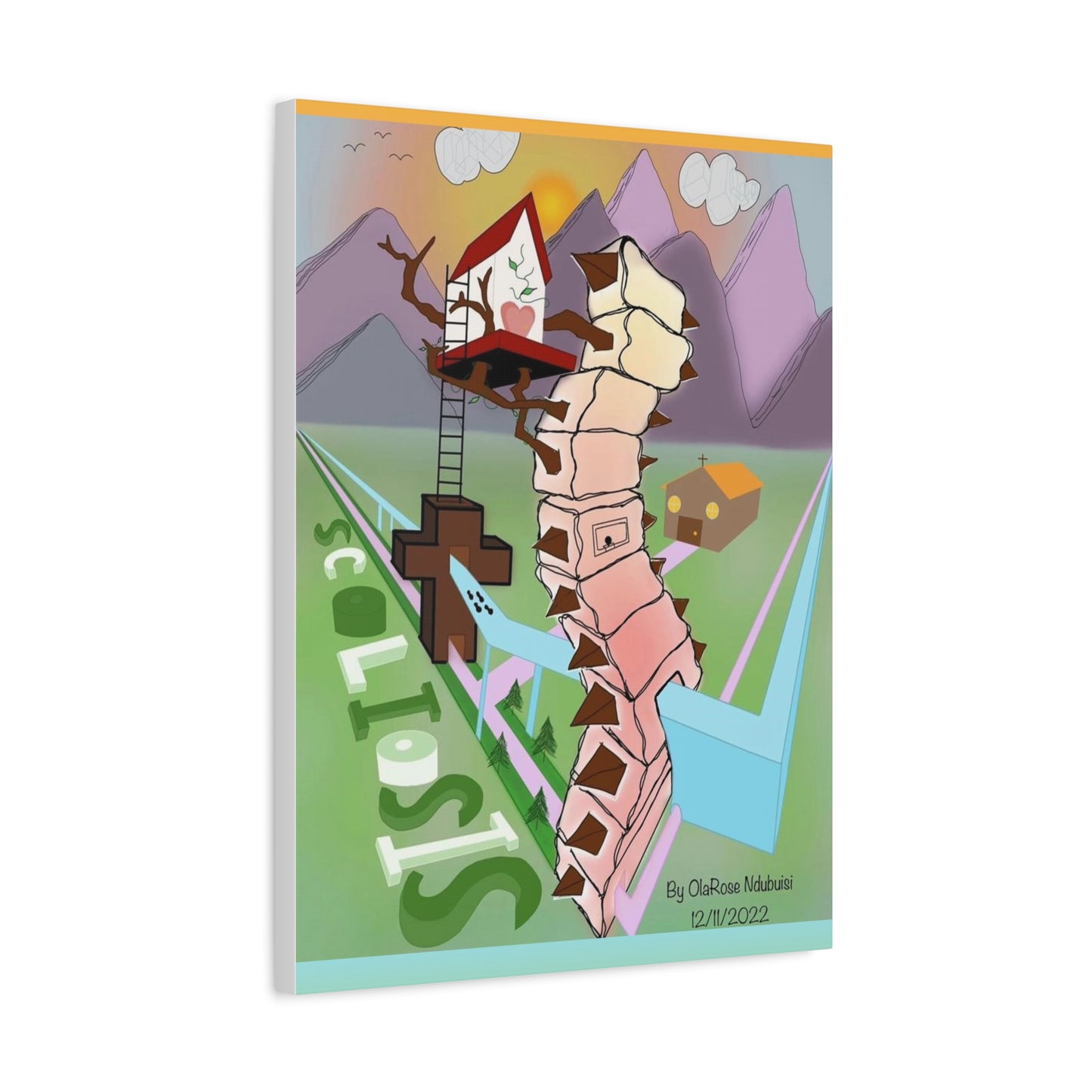 "My Perspective of Scoliosis" by OlaRose Ndubuisi on Canvas