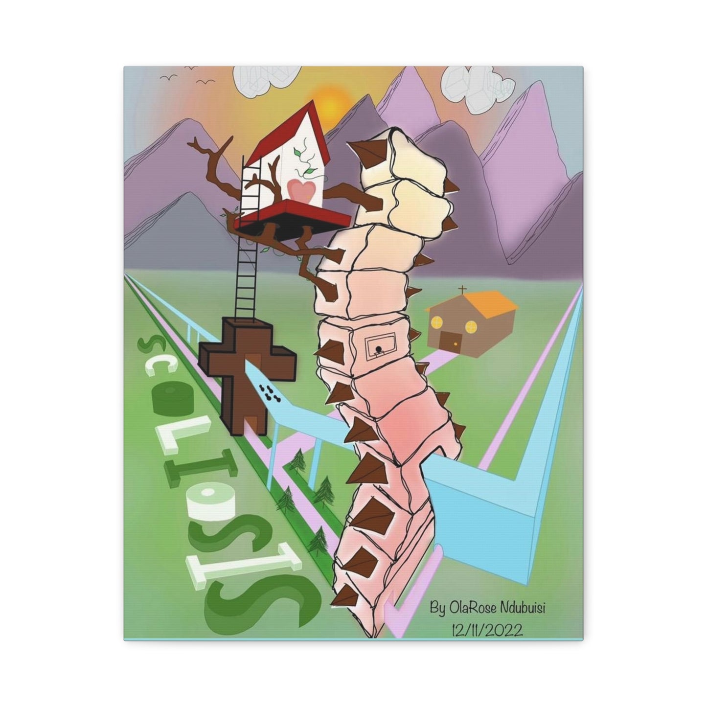 "My Perspective of Scoliosis" by OlaRose Ndubuisi on Canvas