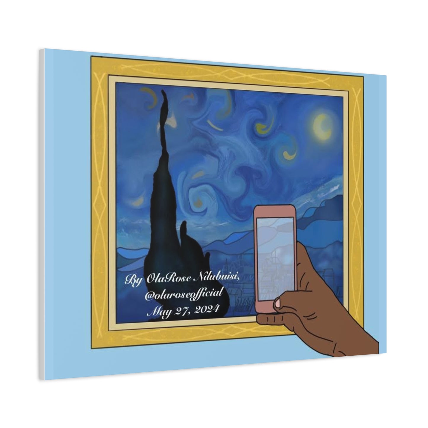 "A Self-Portrait Just Before Sunrise" by OlaRose Ndubuisi on canvas